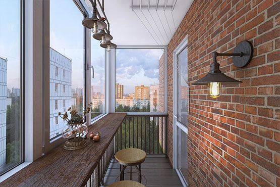 Настенное освещение лоджии в Мытищах